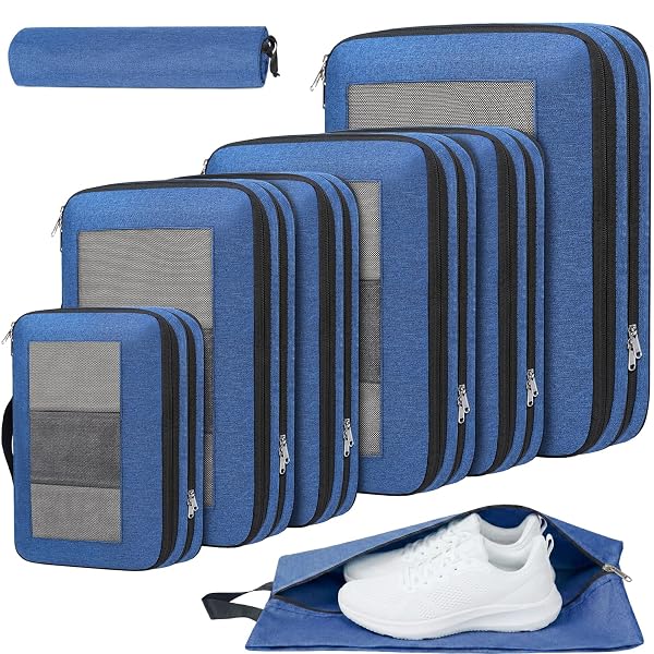 PREZON COMPRESSION PACKING CUBES FOR TRAVEL, LIGHTWEIGHT VACATION...