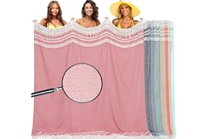 Vicomdy Oversized Cotton Turkish Beach Towel Blanket Giant XL Sandproof Boho Sand Free Towels Huge Jumbo XXL Extra Large Big Throw Quilt Blankets Cloud