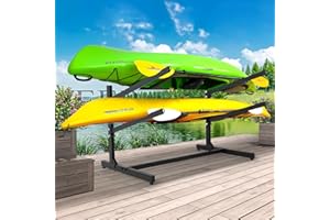 Danrelax Kayak Storage Rack, Kayak Racks for Outdoor Storage: Heavy Duty Steel Adjustable Freestanding Stand for Canoes, Paddleboards, Surfboards - Ideal for Indoor, Outdoor, Garage, Shed, Dock