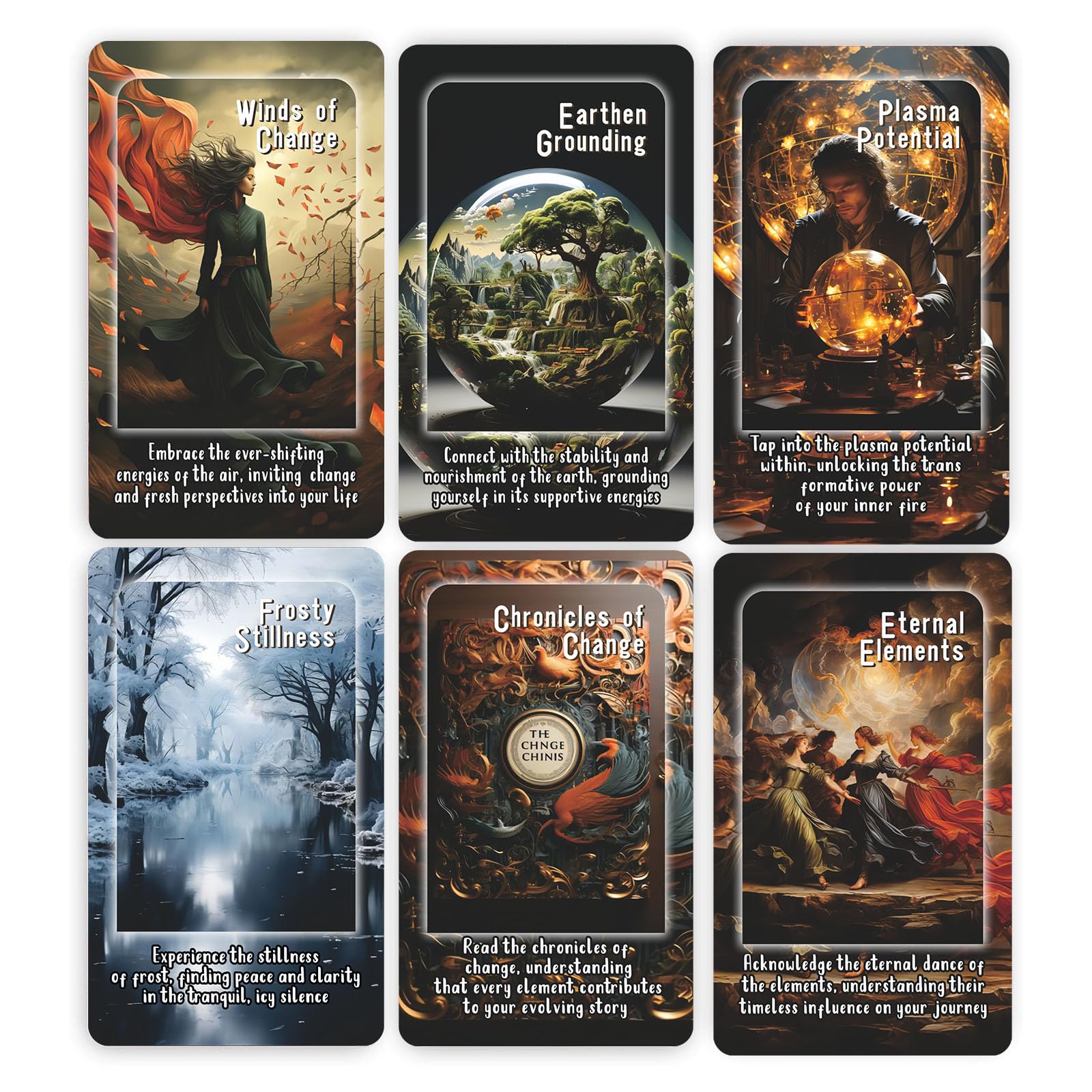 ZHQGYN Elemental Energy Oracle Cards: Harness The Power of Nature for Spiritual Guidance, Oracle Tarot Cards Readings for Beginners, clearing Life and karmic influences