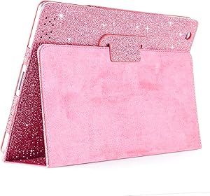 iPad 2/3/4 Glitter Case,FANSONG Sparkle Bling PU Leather Smart Cover [Flip Stand Function] [Auto Sleep/Wake] Case for Apple iPad 2/3/4 (Bling Pink)