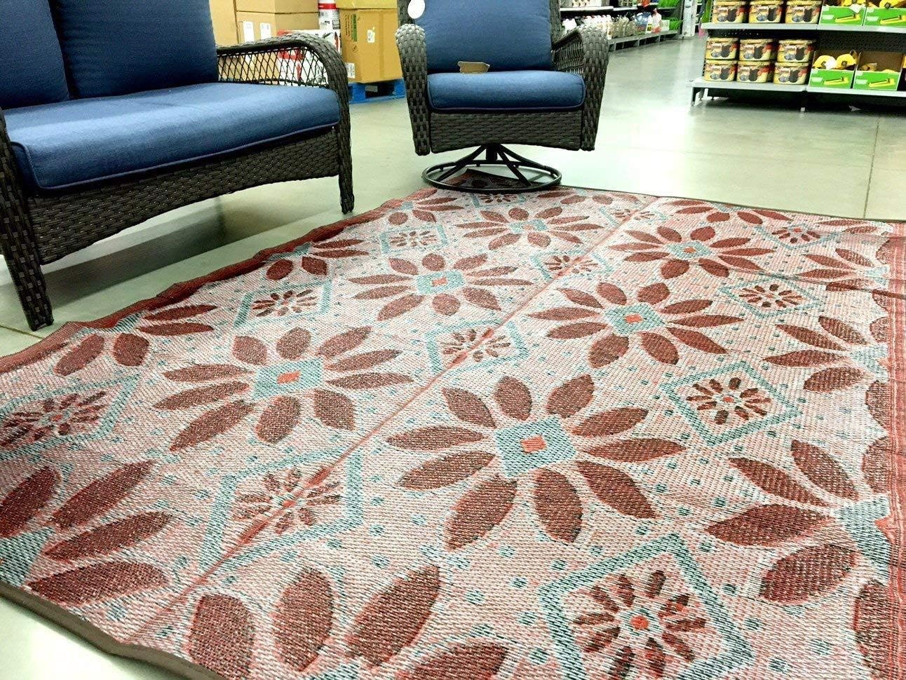 2 Pk 5x7 Reversible Indoor Outdoor Rugs Rv Camping Picnic Patio Rug Mat 20218