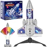 VisionX Rocket Launcher for Kids, 2nd Gen Design, Launch Up to 200ft | Outdoor Toys for Ages 5-13 for Boys &amp; Girls, Auto-Launch Rocket Toy with Parachute, Gray