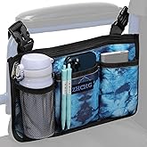 ZHCHG Wheelchair Side Bag, Wheelchair Armrest Pouch Accessories with Cup Holder, Storage Bag for Walker, Rollator, Electric Scooter Wheelchairs, Ideal Gift for Mother's Day & Father's Day