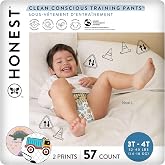 The Honest Company Training Pants, Rompin' &amp; Stompin', Size 3T/4T, 57 Count | Training Pants, Size 3T/4T (32-40 Lbs), 57 Ct. Hypoallergenic, Fragrance-Free, Plant-Based.