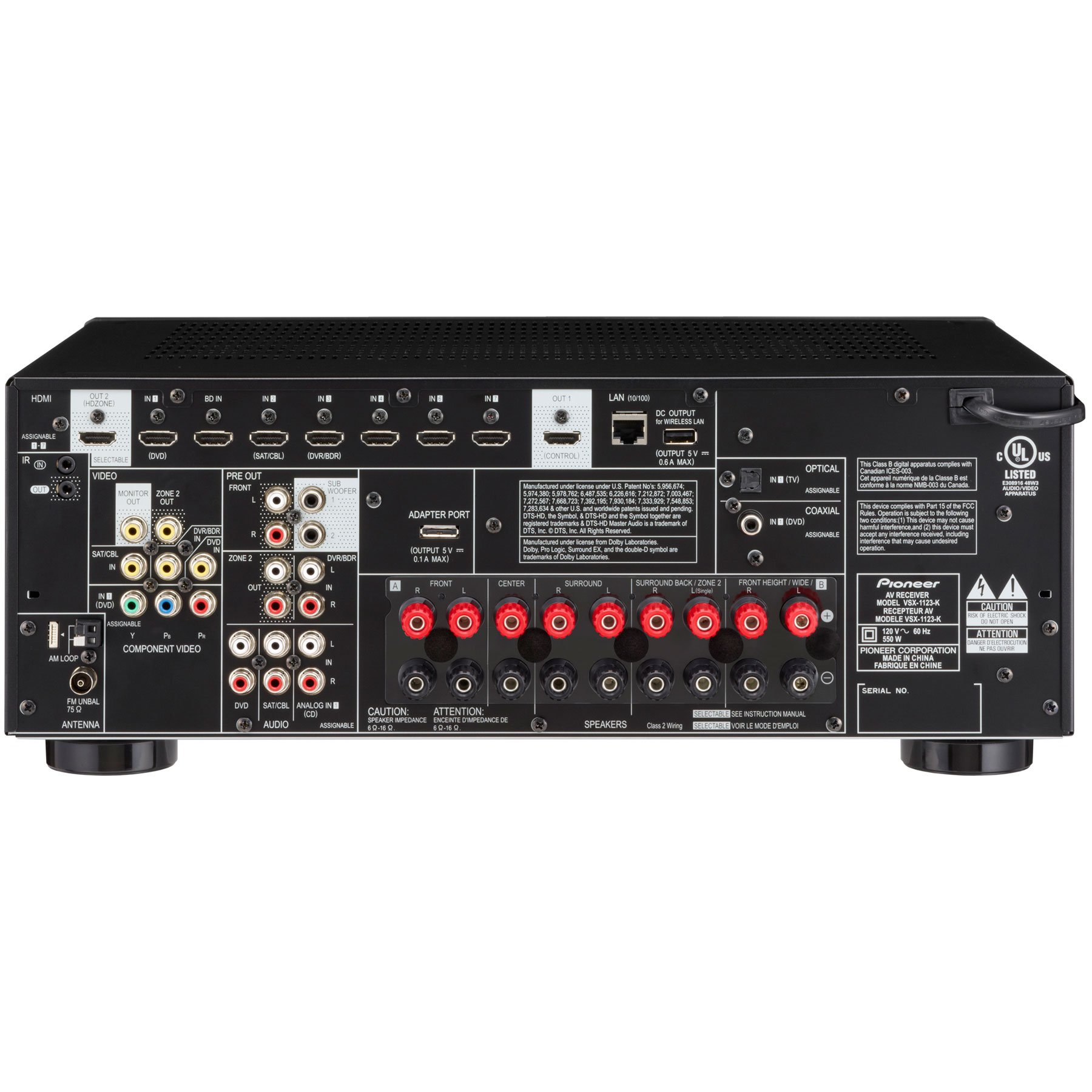 Pioneer VSX-1123 7.2-Channel Network A/V Receiver (Black)
