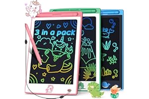 FLUESTON Toys LCD Writing Tablet Toddler,Toys for Boys Girls 3 4 5 6 7 8year, Drawing Pad Toy Easter Basket Stuffers for Kids,Drawing Tablet Doodle Board Cute Dinosaur Unicorn 8.8 Inch 3pcs in 1Pack
