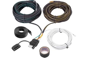Bitiontry Upgraded 4 Pin 5 Wire Trailer Wiring Harness 26FT for Rewiring Trailer Both-Side Taillights, Pure Copper Wishbond T