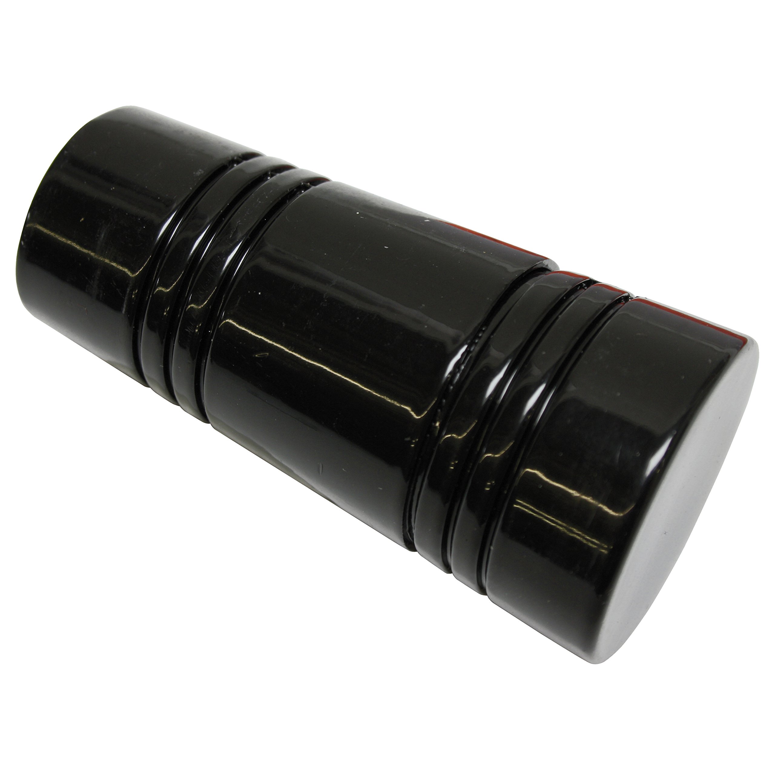 Gardinia End Caps for Curtain Rods, 2 x Finial Apollo, Chicago Series, Metal, Black, 20 mm Diameter