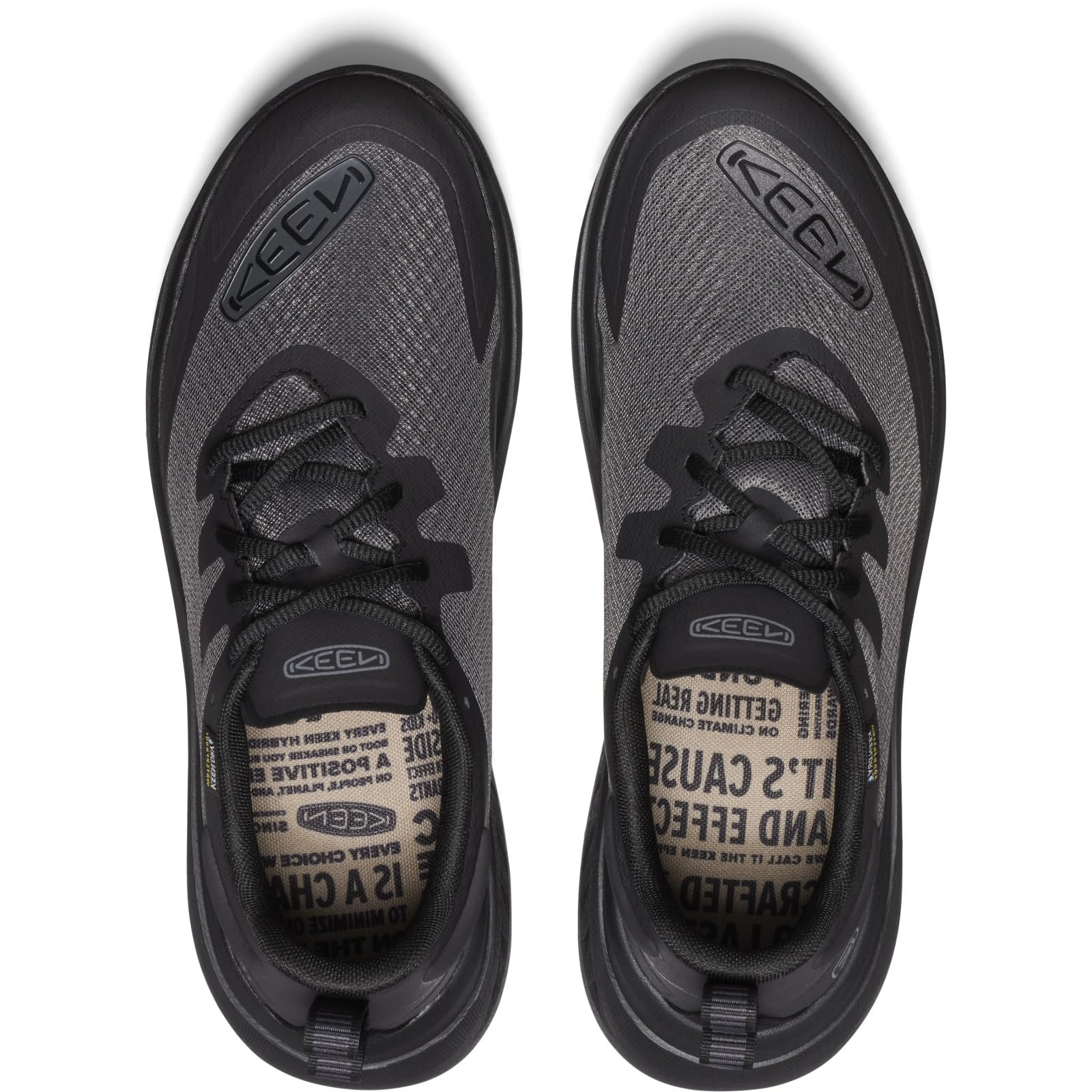 KEEN Women's WK400 Performance Waterproof Walking Shoes, Triple Black, 8.5