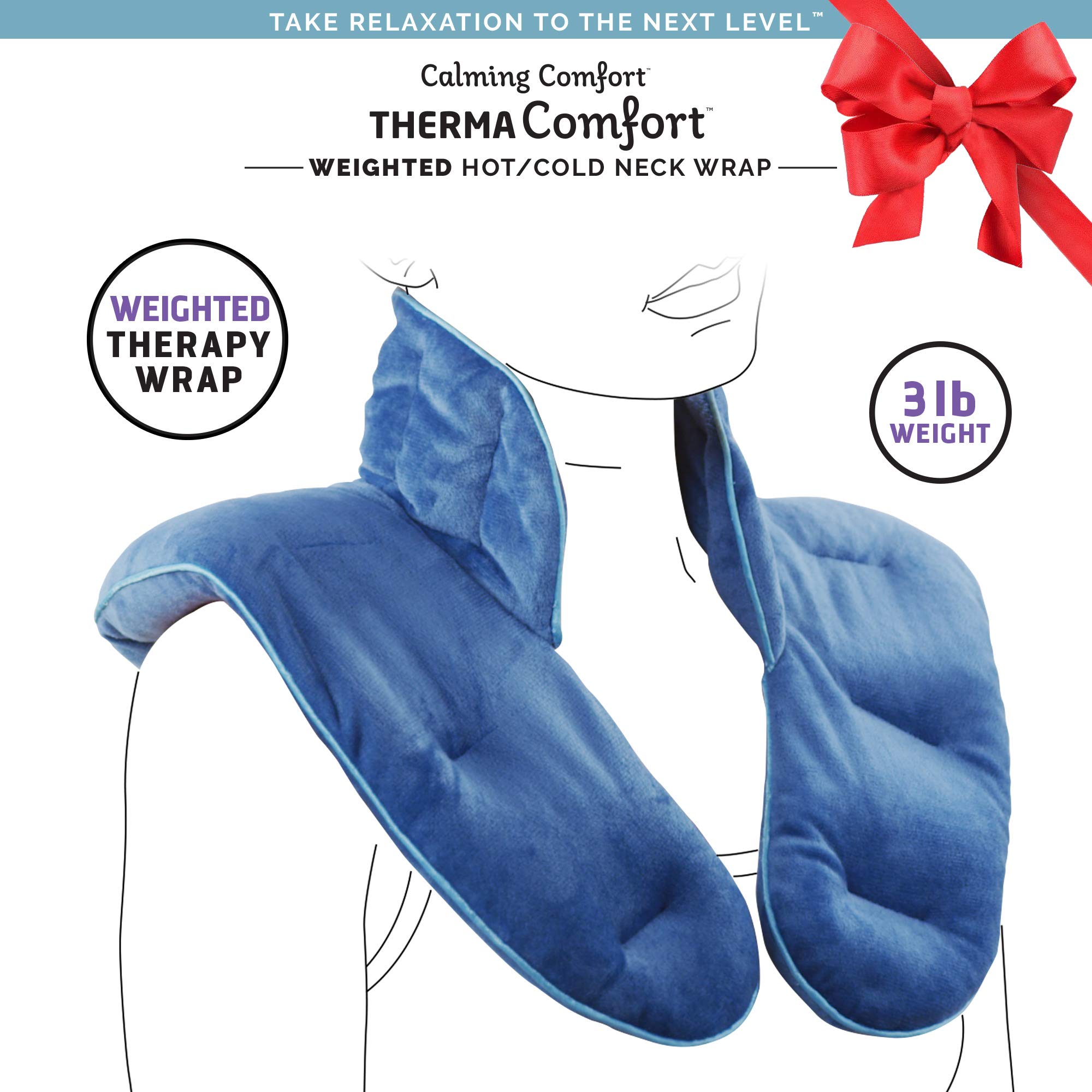 Calming Comfort Weighted Hot/Cold Neck Shoulder Wrap Deep 3lbs 740275051153 eBay