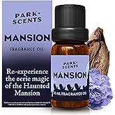 Park Scents Mansion Fragrance Oil – Theme Park Scented Essential Oils for Diffusers with Peony, Violet, Plum, Leather, Aged Wood, Amber, Musk, Vanilla – Made in USA, Home Aromatherapy Gifts (10ml)