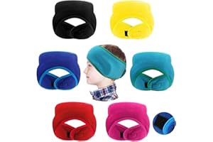 Eurzom 6 Pcs Adjustable Ear Warmer Headband for Kids Stretch Winter Fleece Warm Ear Muffs Covers Headbands for Youth Toddler Boys Teen Girls Child Indoor Outdoor Athletic Sports Running Cycling