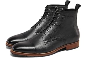 Dockorio Mens motorcycle boots genuine leather combat casual Dress work boots for men