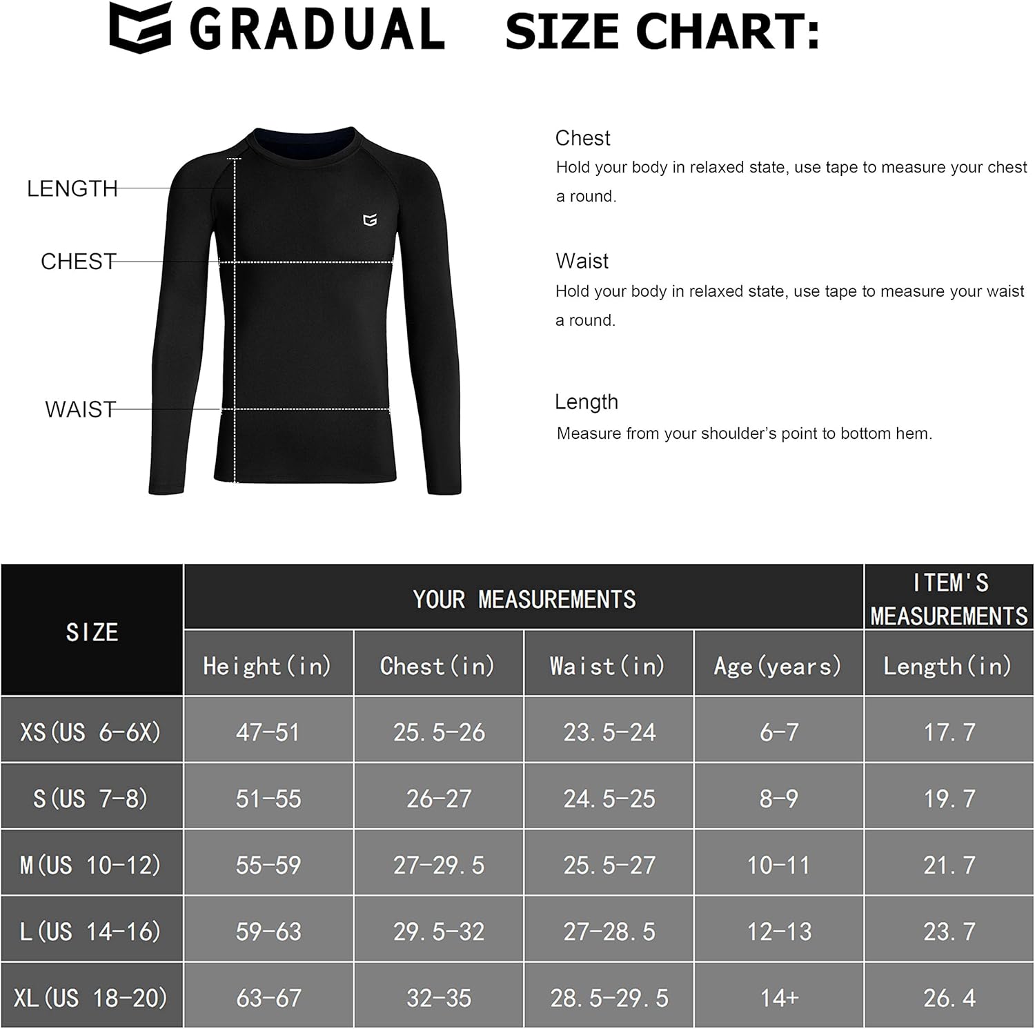 Boys' Compression Shirt Youth Fleece Thermal Long Sleeve Cold Gear Undershirts for Boys: Clothing