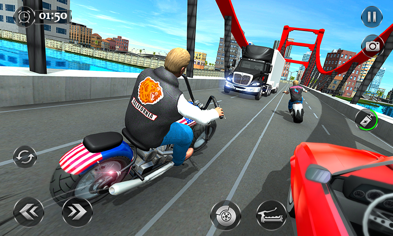 アメリカンチョッパーギャングバイクシミュレーター狂気オフラインゲーム モトクロストラフィックバイクレース Amazon Co Jp Appstore For Android