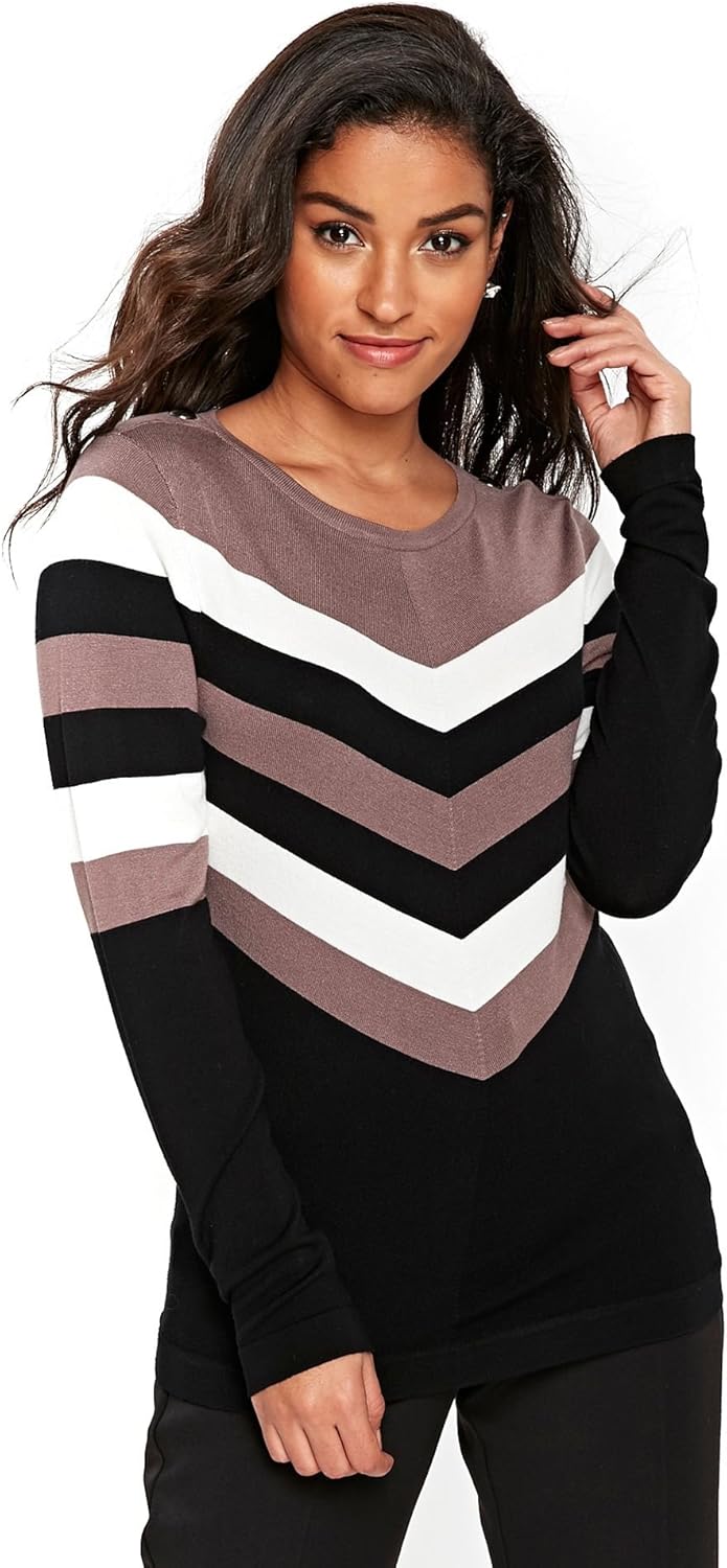 Wallis Women's Chevron Jumper, Multicoloured (Neutral), 16 Amazon.co