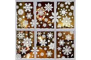 JMANNI Snowflake Window Clings, Christmas Window Clings 10 Sheets Window Sticker Decor Snowflakes Window Pictures for Doors, Shop Windows, Glass Fronts, Christmas Decoration Reusable (Snowflake)