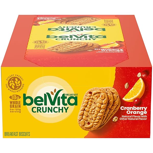 BELVITA BREAKFAST BARS BISCUITS, CRANBERRY ORANGE, 8 PACKS...