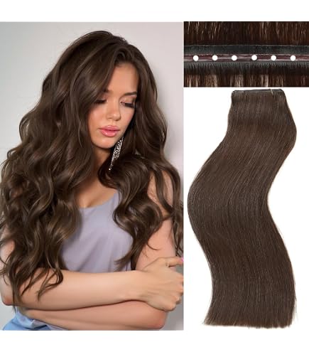 Amazon.com : WIGER Butterfly Remy Human Hair Extensions Dark  display picture 1