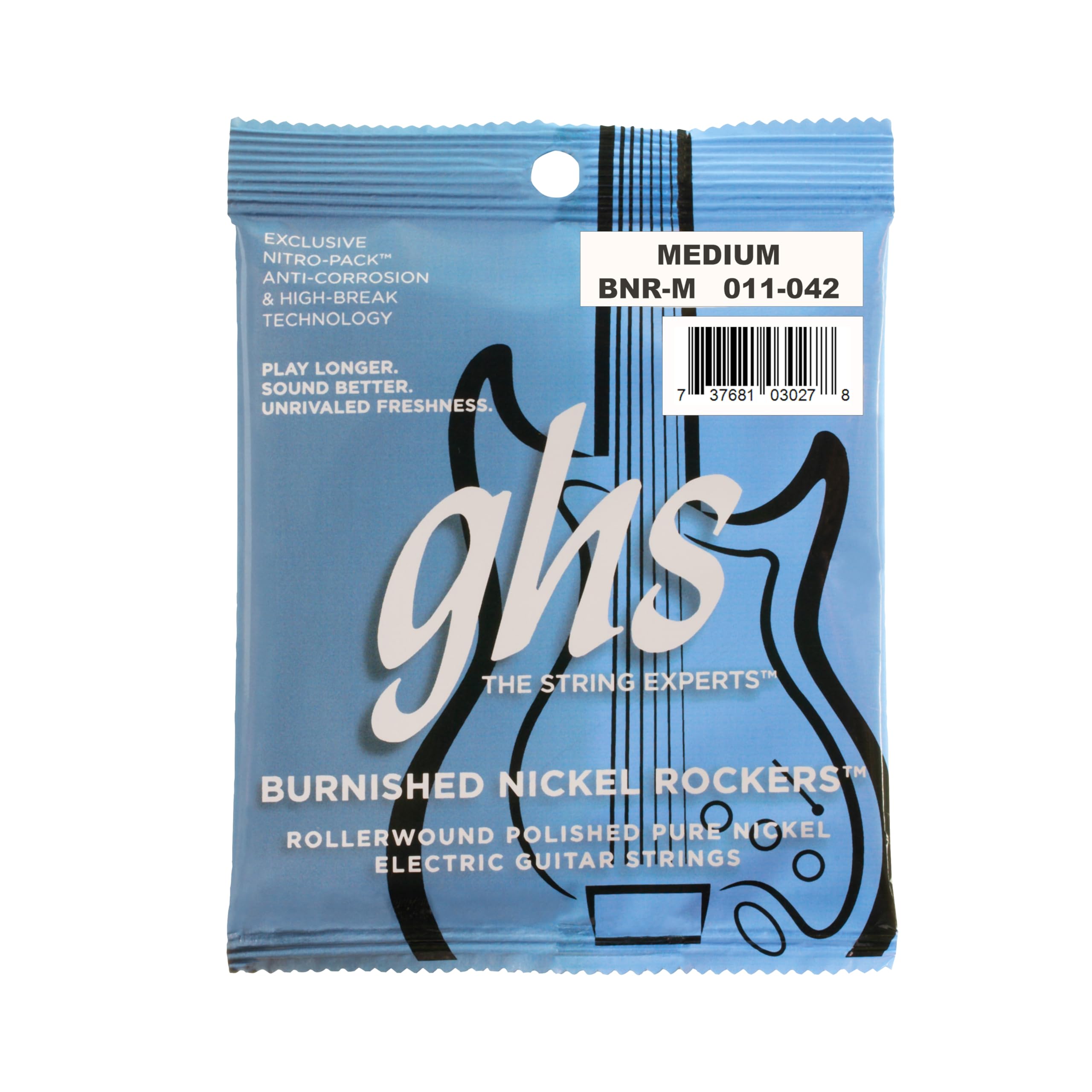 GHS BNRM 11 - 50 Medium Burnished Nickel Rocker Guitar String Set