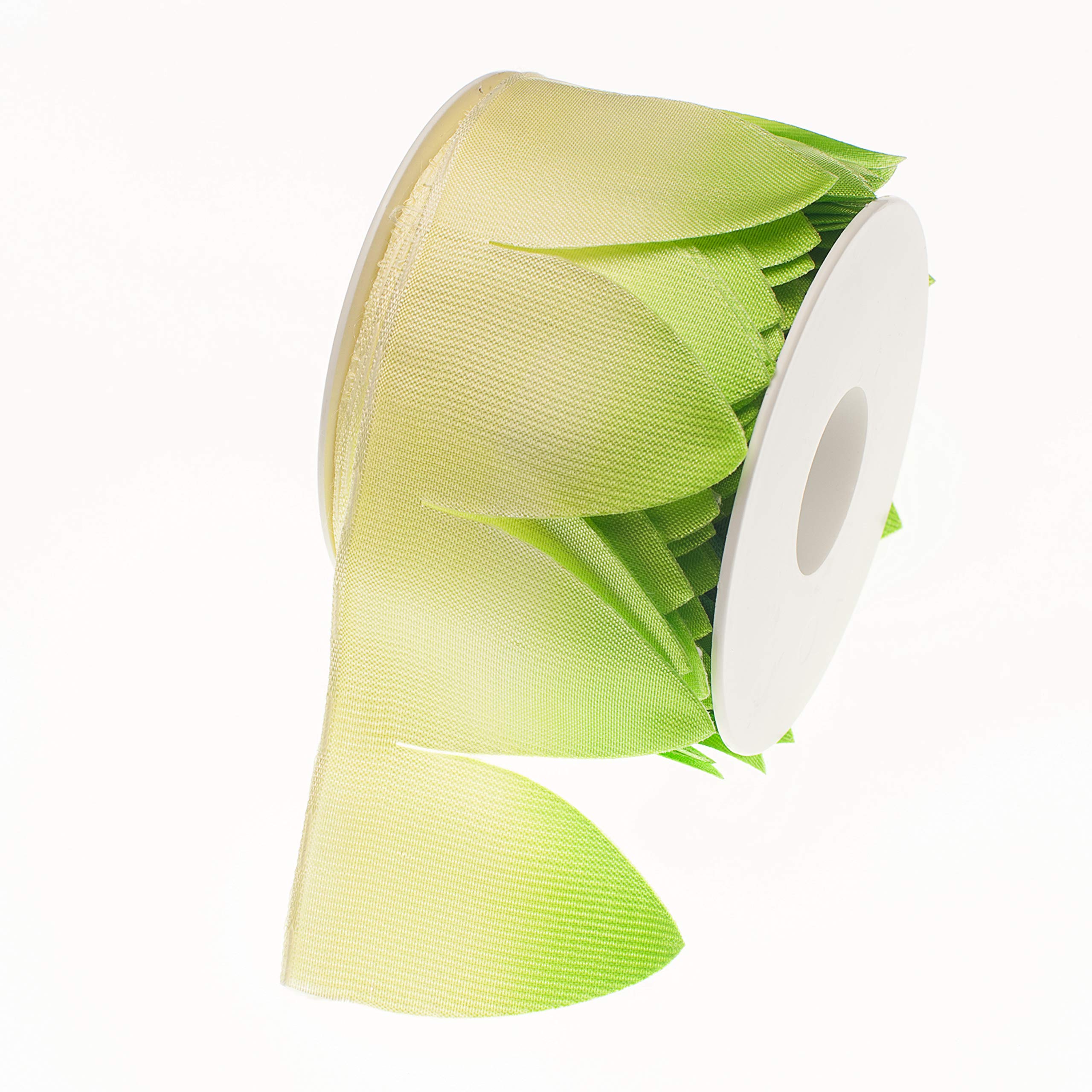 Sirene Margherita Ribbon with Downloadable Videoinstructions Made in Italy for favors in Gros Grain and Organza (Sfumato Verde Apple, 25)