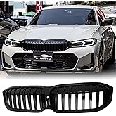 BILLDIO G20 Grill - Black Kidney Grille Compatible With 2023-IN BMW 3 Series G20 320i/330e/330i/M340i ABS Single Slat Gloss Black