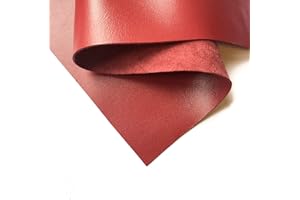LEATHERAA ITALIAN LEATHER COMPANY Real Red Leather Material Sheet: Genuine Red Lambskin Leather Sheet for Crafting, Sewing and Personalized Leather Projects (Sun Dried Tomato, 10x10In/ 25x25cm)