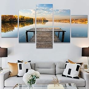 SIGNWIN 5 Panel Canvas Wall Art Modern Art...