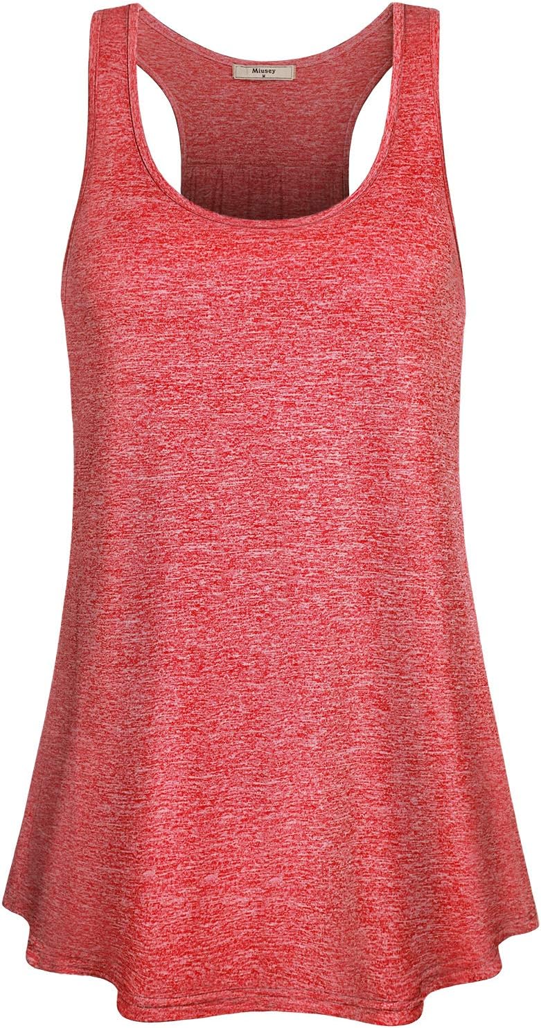 Miusey Womens Sleeveless Loose Fit Yoga Workout Racerback Tank Top