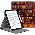 Fintie Stand Case for 7" Kobo Libra Colour (2024) / Kobo Libra 2 (2021) eReader - [Multi-Angle Viewing] Slim Fit Vertical Stand Cover with Auto Sleep/Wake, Library