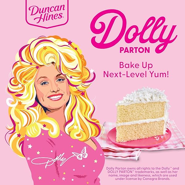 DUNCAN HINES DOLLY PARTON’S FAVORITE COCONUT FLAVORED CAKE MIX, 15.25 OZ.