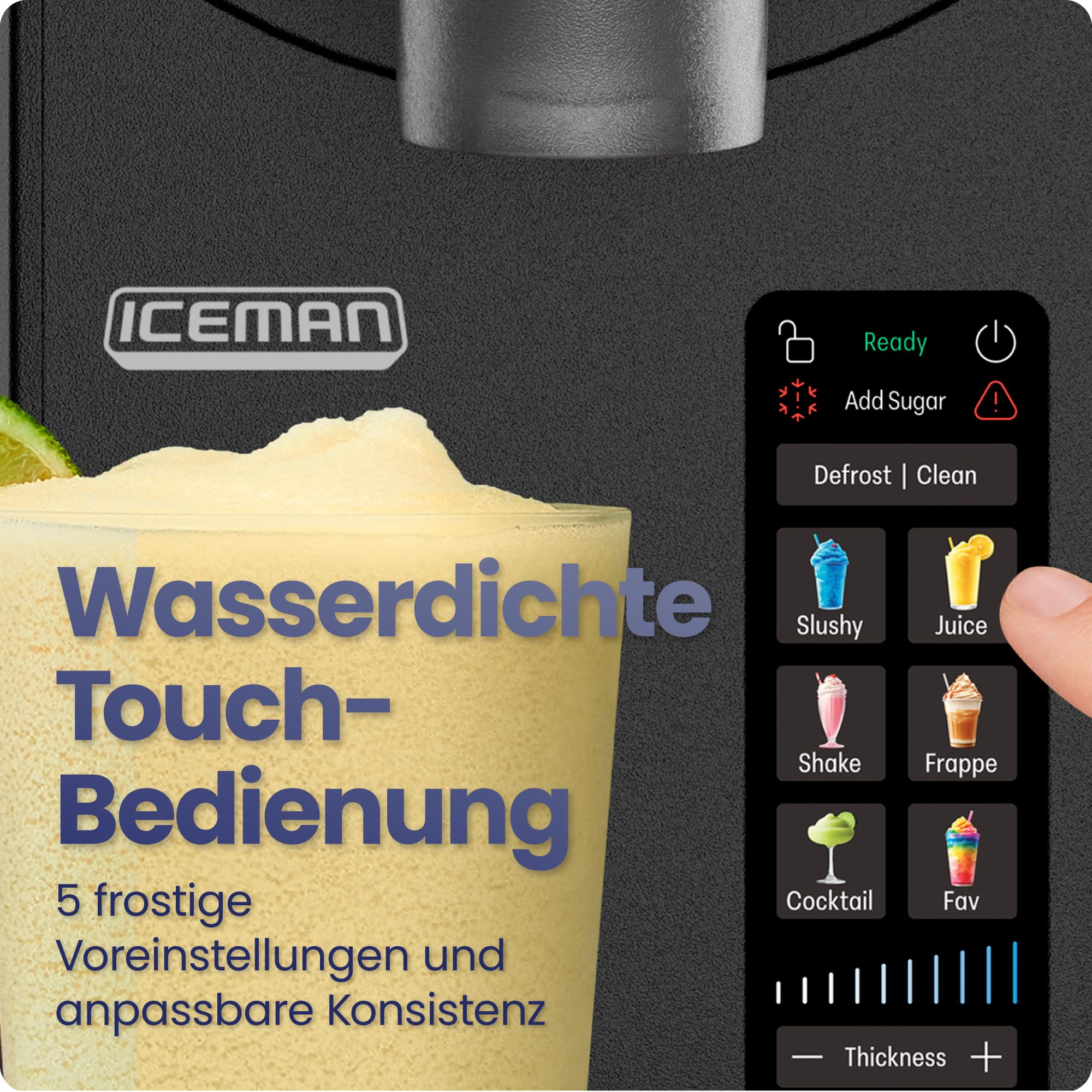 Iceman 1,9L Slushie-Maschine, 5 Voreinstellungen, kein Eis & kein Mixen 4