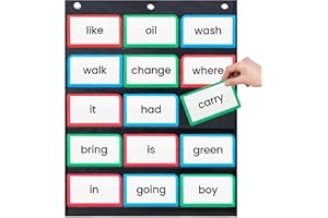 Essex Wares - 17" Wide x 22" Tall Pocket Chart, Black - Sturdy Pocket Chart for Classroom for Sentence Strips - Easy to Use & Hang, Reusable Black Pocket Chart