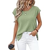 BTFBM Sweater Vest Women 2026 Spring Summer Cap Sleeve Crew Neck Casual Loose Business Tops Western Vacation Outfits