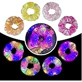 4Pcs LED Hair Ties for Women & Girls: Multi Mode Light Up Hair Accessories for Neon Glow Rave, Christmas Festivals
