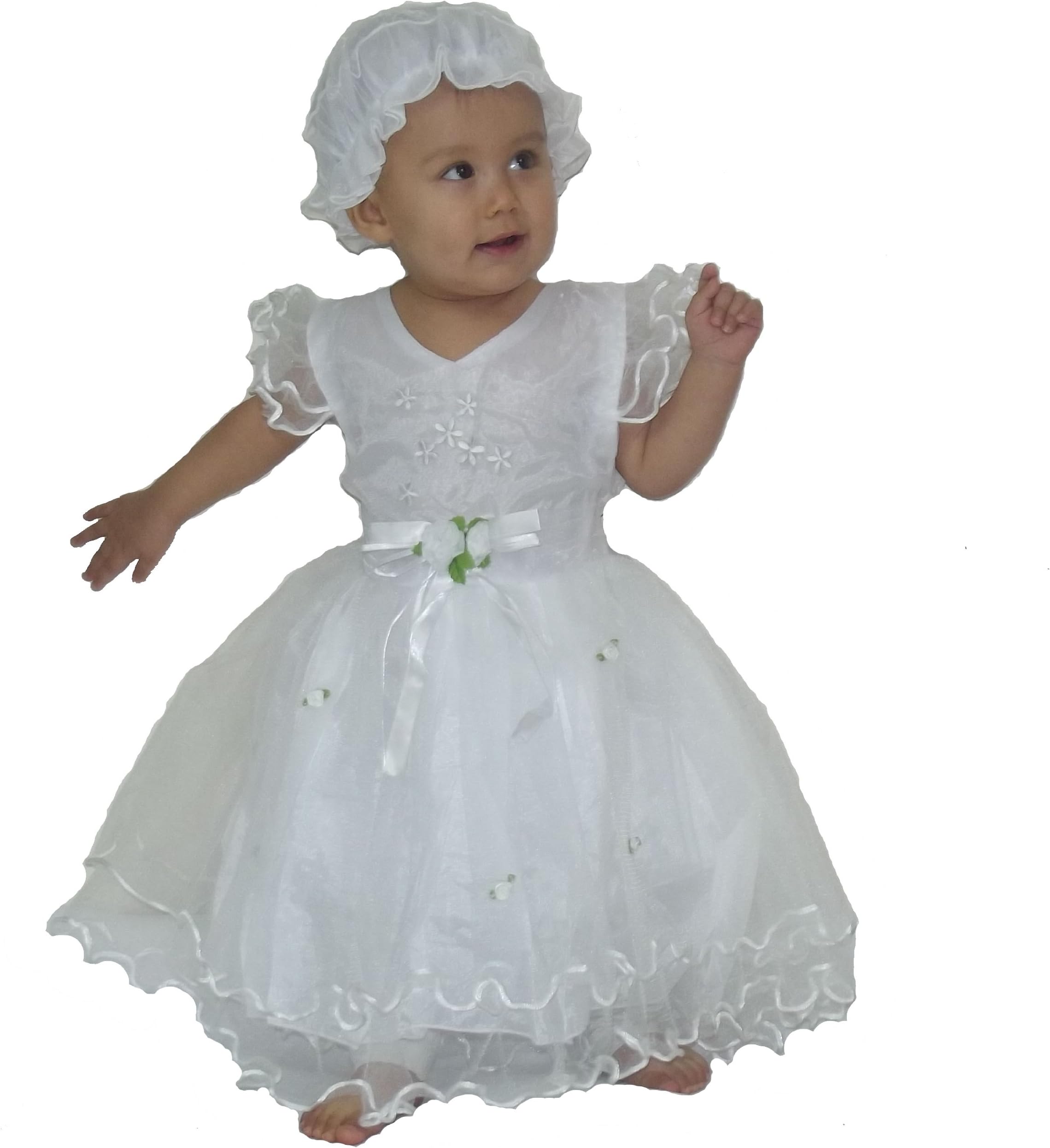 Baby Girls Christening/Wedding/Party Dress with Bonnet