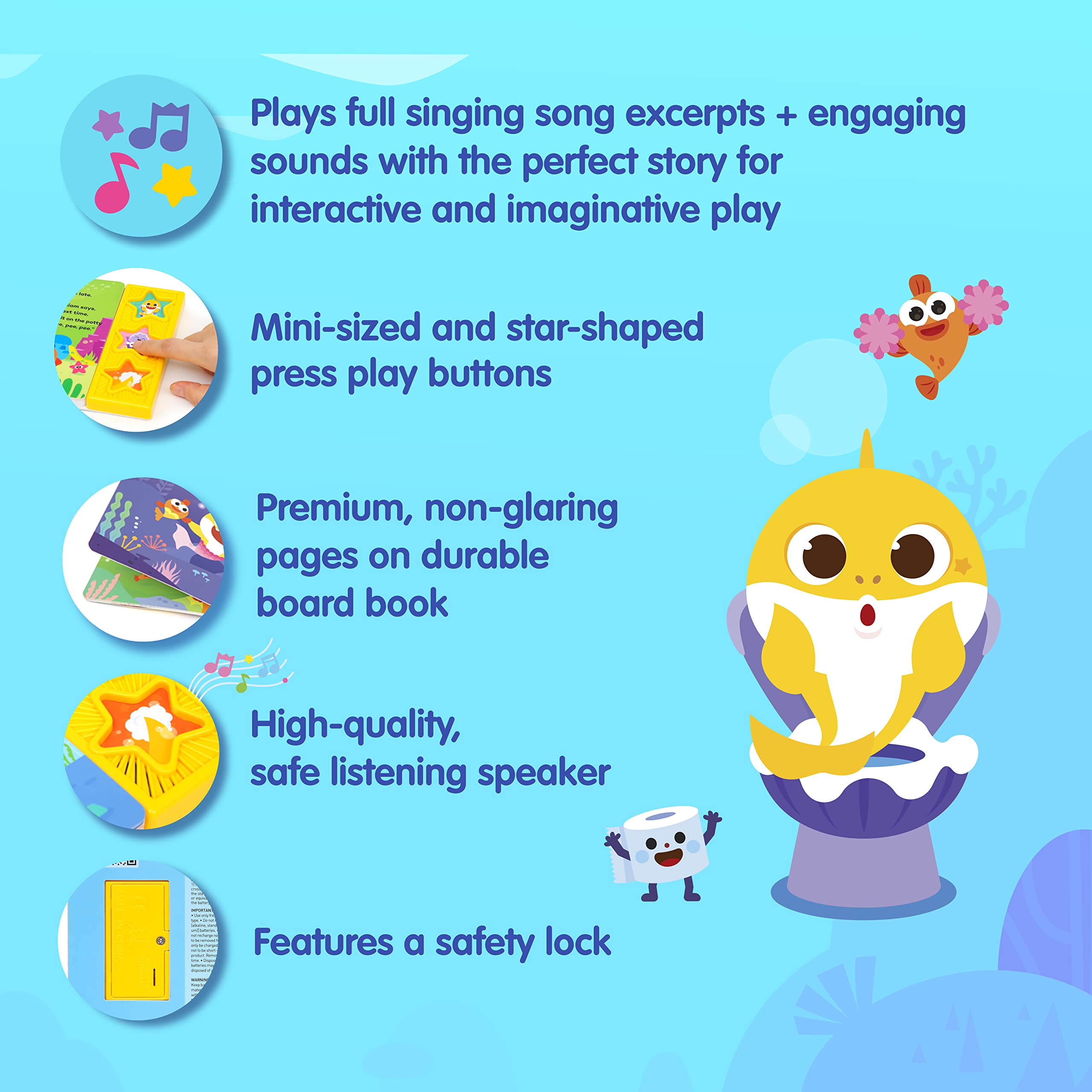 Pinkfong Baby Shark Potty Time Sound Book: Interactive Potty Training StorybookㅣBaby Learning Toys l Interactive Electronic Educational Learning for Preschoolers and Toddlers 1-3