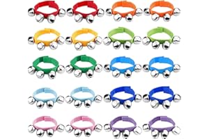 Augshy 20 Packs Christmas Wrist Hand Bells: 10 Colors, Classroom Music School and Party Favors