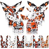 Lapensa 100 Pcs Halloween Treat Bags,Halloween Trick or Treat Candy Gags,6 Styles Goodies Gift Bags for Party Favors
