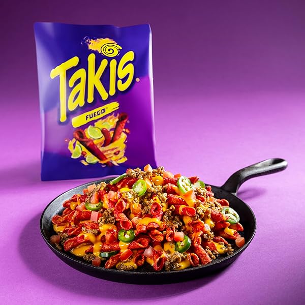 TAKIS 18 PC / 1 OZ VARIETY PACK, ASSORTED FLAVORED MIXED ROLLED TORTILLA CHIPS – (5) FUEGO, (5) BLUE HEAT, (4) NITRO, (4) CRUNCHY FAJITAS