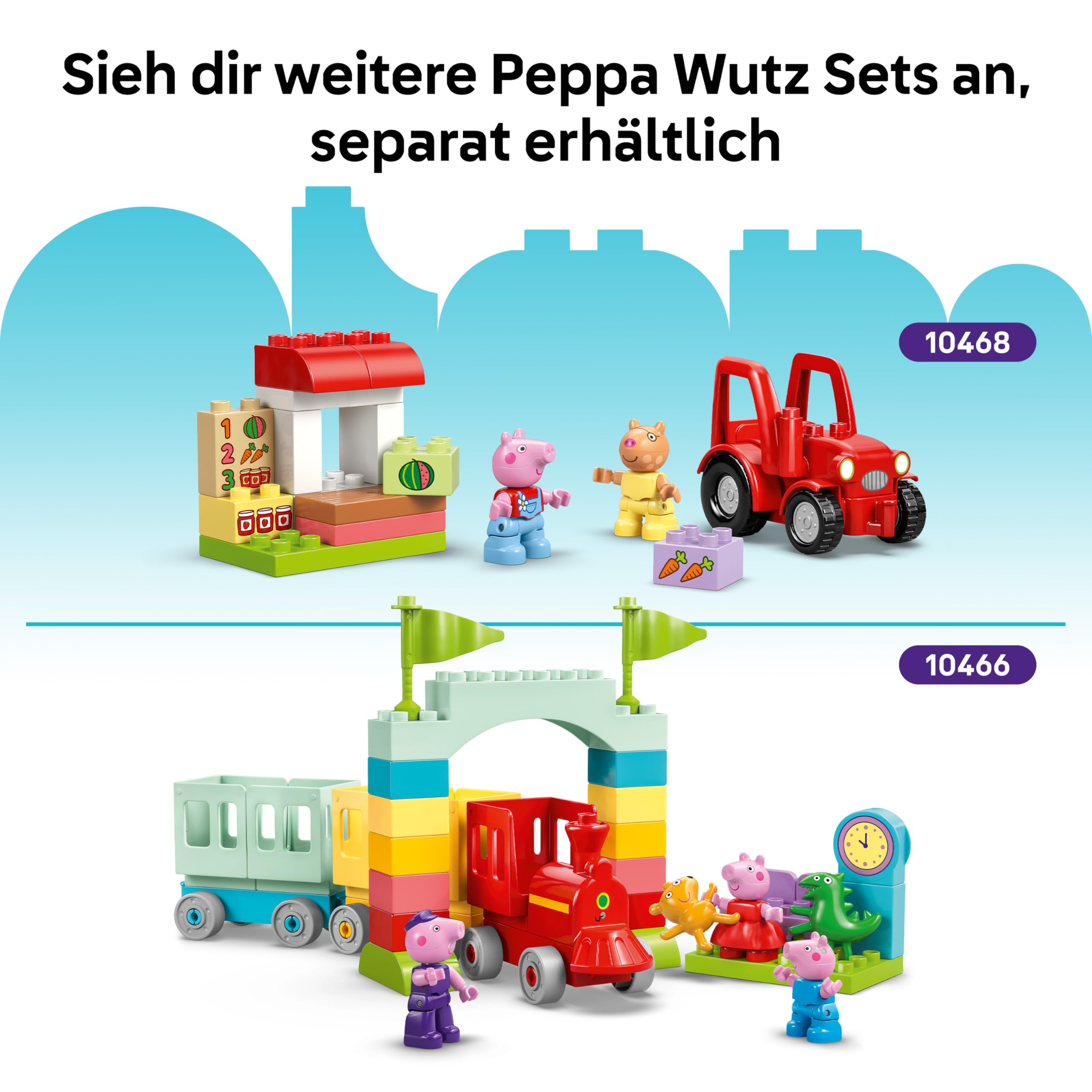 LEGO DUPLO Peppa Wutz Familienhaus - Lernspielzeug zur Förderung der Motorik - Montessori Spielzeug mit 5 Figuren & Puppenhaus Zubehör - Geschenk für Mädchen & Jungen ab 2 Jahren - 10467 7