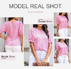Dokotoo Summer Tops for Women Cute Floral Print