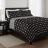 Northwest Harley-Davidson Simple HD 4-Piece Sheet Set, Queen | Minimalist Motorcycle Decor, Soft Polyester Bedding, Coordinated Flat and Fitted Linens, Machine Washable