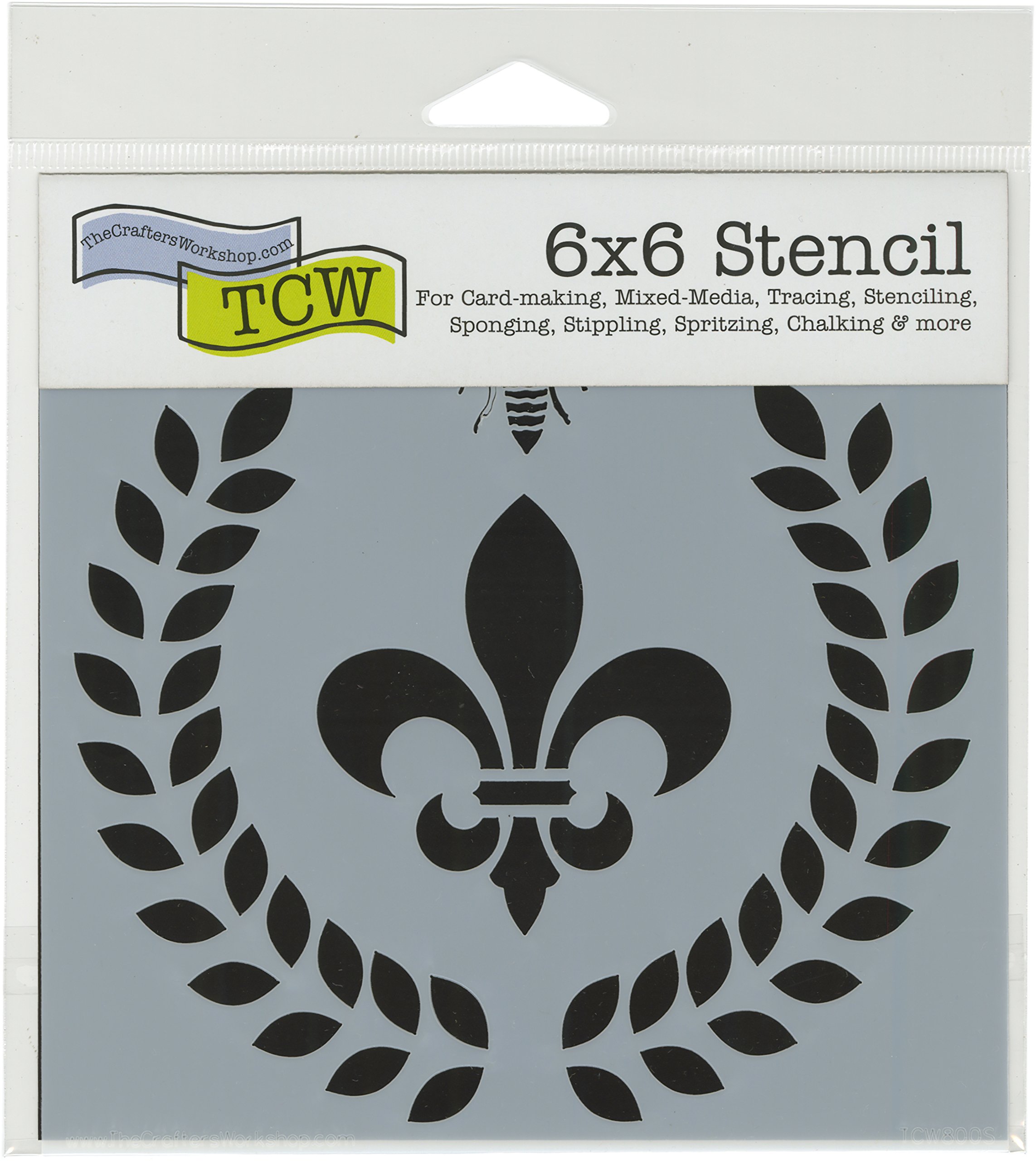 The Crafters Workshop Laurel Wreath Stencil, Synthetic Material, 18 x 16 x 0.1 cm