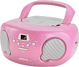 groov e Original Boombox Portable CD Player with Bluetooth Pink view 2