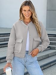 ANRABESS Women Cropped Bomber Jacket 2025 Fashion