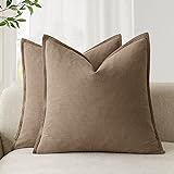 Foindtower Pack of 2, Decorative Linen Soild Throw