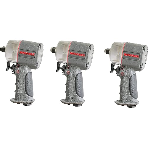 AIRCAT 1056-XL Kevlar Composite Compact Impact Wrench, 1/2", Silver & Grey (3 Pack)