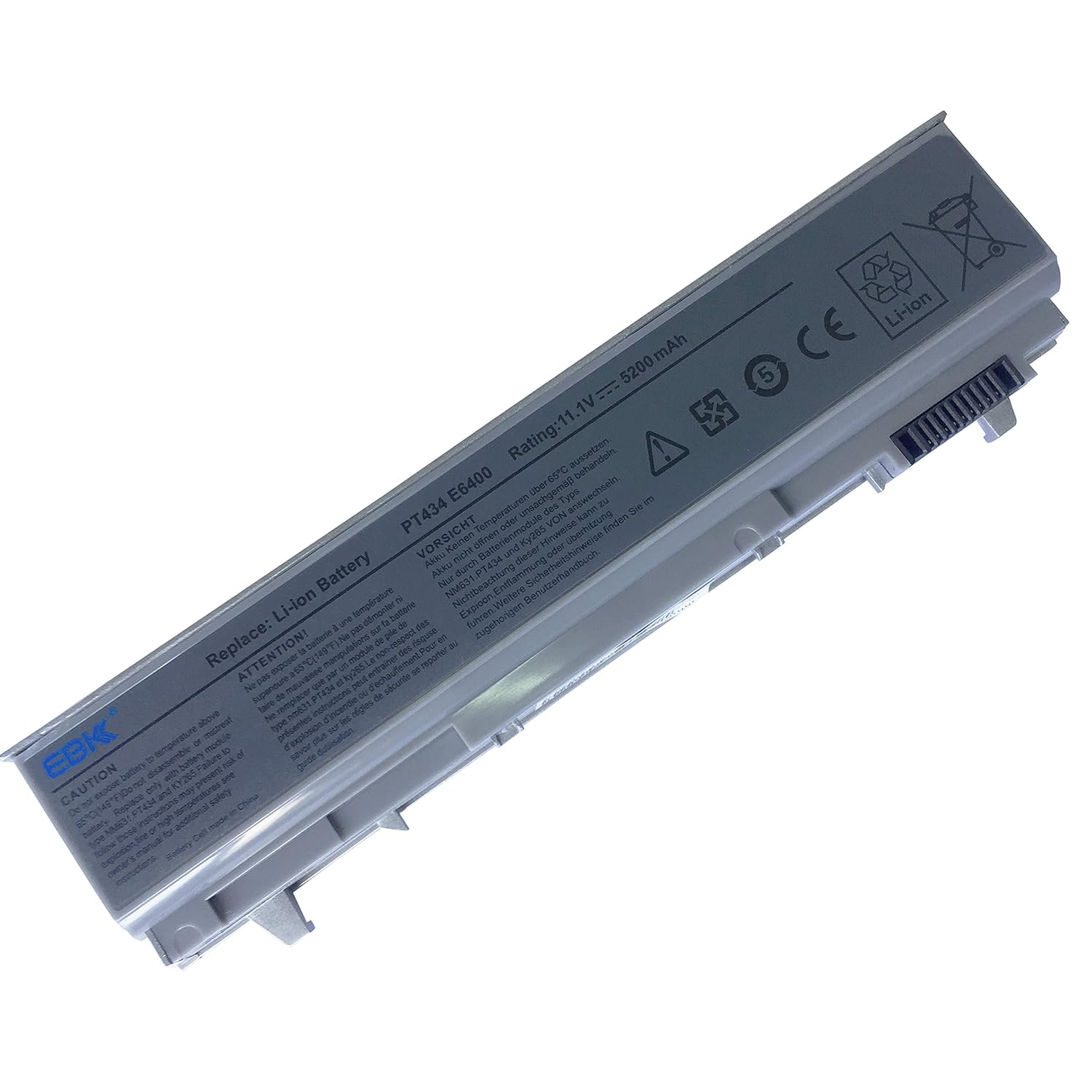 EBK 7800mAH E6410 Laptop Battery for Dell Latitude E6400 E6500 E6510  Extended Life Battery Precision M2400 M4400 M4500 Battery P/n: 4M529 PT434  312-0749 ...